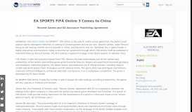 
							         EA SPORTS FIFA Online 3 Comes to China | Business Wire								  
							    