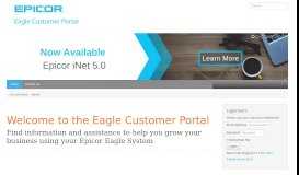 
							         Eagle Customer Portal - Epicor								  
							    