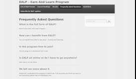 
							         EALP – Earn And Learn Program								  
							    