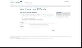 
							         eamXchange - your EAM portal: Credit Suisse								  
							    