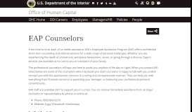 
							         EAP Counselors | U.S. Department of the Interior - DOI.gov								  
							    