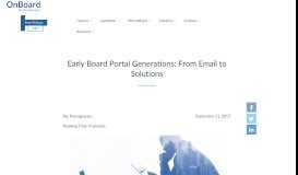 
							         Early Board Portal Generations: From Email to Solutions | Passageways								  
							    