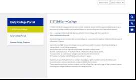 
							         Early College Portal / T-STEM Early College								  
							    