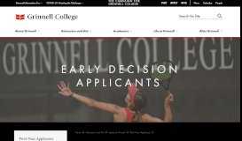 
							         Early Decision Applicants | Grinnell College								  
							    