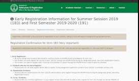 
							         Early Registration Information for Summer Session ... - KFUPM Registrar								  
							    