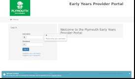 
							         Early Years Provider Portal - Log In - Plymouth								  
							    