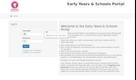 
							         Early Years & Schools Portal - Log In								  
							    
