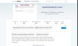 
							         Easbstudent.com website. EASB Student/Agent Portal :: Authentication.								  
							    