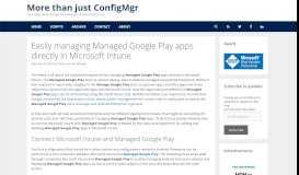 
							         Easily managing Managed Google Play apps directly in Microsoft Intune								  
							    
