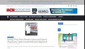 
							         Easing Their Pain Pioneer Spine and Sports Physicians Takes ...								  
							    