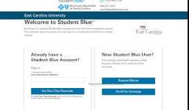 
							         East Carolina University - Login or New User Registration - Student Blue								  
							    