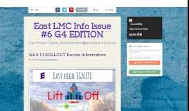 
							         East LMC Info Issue #6 G4 EDITION | Smore Newsletters for Education								  
							    