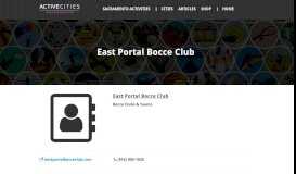 
							         East Portal Bocce Club | Active Sacramento - Active Cities								  
							    