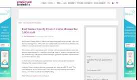 
							         East Sussex County Council tracks absence for 3,000 staff - Employee ...								  
							    