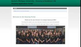 
							         Eastern Michigan University - Welcome to the Housing Portal								  
							    