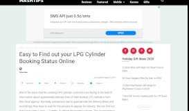 
							         Easy to Find out your LPG Cylinder Booking Status Online | Mashtips								  
							    