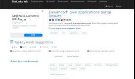 
							         Easymatch give applications portal Results For Websites Listing								  
							    
