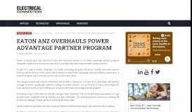 
							         Eaton ANZ overhauls Power Advantage partner program - Electrical ...								  
							    