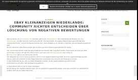 
							         eBay Kleinanzeigen Niederlande: Community Richter entscheiden ...								  
							    