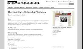 
							         Eberhard-Karls-Universität Tübingen :: Portal Kunstgeschichte - Das ...								  
							    