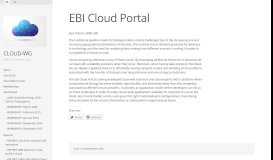 
							         EBI Cloud Portal | Cloud-WG								  
							    