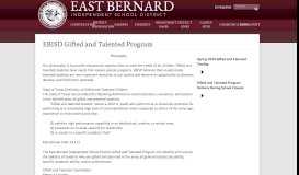 
							         EBISD Gifted and Talented Program - East Bernard								  
							    