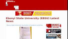 
							         Ebonyi State University (EBSU) Latest News - Myschool								  
							    