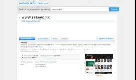 
							         ebravo.pk at Website Informer. eBravo. Visit EBravo.								  
							    