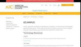 
							         ECampus | Student Life | AIC - American International College								  
							    
