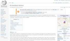 
							         Ecclesfield School - Wikipedia								  
							    