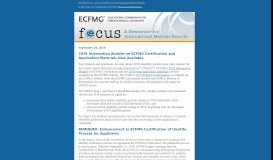 
							         ECFMG Focus, an E-newsletter for International Medical Schools ...								  
							    