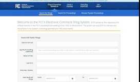 
							         ECFS Advanced Filing Search - Federal Communications Commission								  
							    