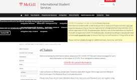 
							         eClaims | International Student Services - McGill University								  
							    