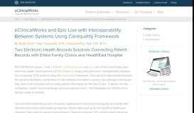 
							         eClinicalWorks & Epic Live with Interoperability								  
							    