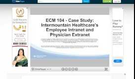 
							         ECM Case Study: Intermountain Healthcare's Employee Intranet and ...								  
							    