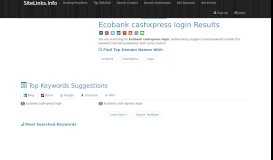 
							         Ecobank cashxpress login Results For Websites Listing								  
							    