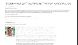 
							         Ecolab + Indirect Procurement; The Work We Do Matters | SIG ...								  
							    