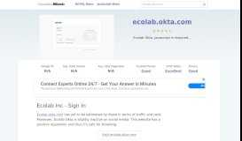 
							         Ecolab.okta.com website. Ecolab Inc - Sign In.								  
							    
