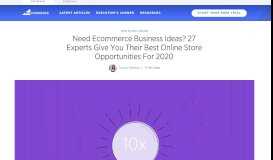 
							         Ecommerce Business Ideas in 2019 [Advice From 27 Industry Experts]								  
							    