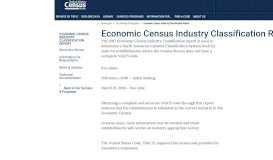 
							         Economic Census Industry Classification Report - Census Bureau								  
							    