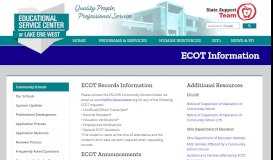 
							         ECOT Information - ESC of Lake Erie West								  
							    