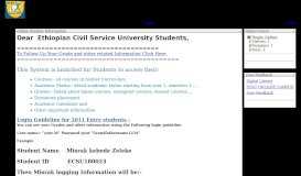 
							         ECSU Student Information - Ethiopian Civil Service University								  
							    