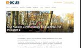 
							         Ecus Awarded Constructionline Gold Certificate Of Membership - Ecus ...								  
							    