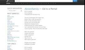 
							         Ed Is a Portal by Akron/family lyrics on DrLyrics (drlrcs.com)								  
							    