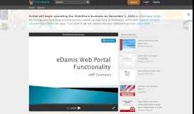
							         Edamis Web Portal functionality								  
							    