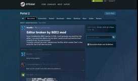 
							         Editor broken by BEE2 mod :: Portal 2 General Discussions								  
							    