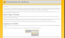 
							         Editor's Assistant: Instructions for Authors - EDAS								  
							    