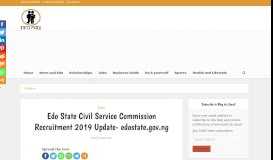 
							         Edo State Civil Service Commission Recruitment 2019 Update - InfoPadi								  
							    