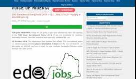 
							         EDO State Recruitment Portal 2018 – EDO Jobs 2018/2019 Apply at ...								  
							    