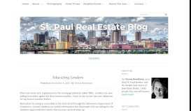 
							         Educating Lenders - St. Paul Real Estate Blog								  
							    